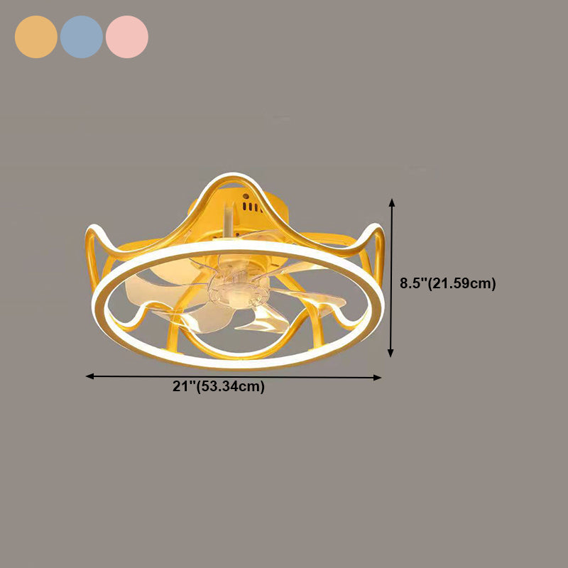 Ceiling Fan Lamp Nordic Style LED Ceiling Mounted Light for Bedroom
