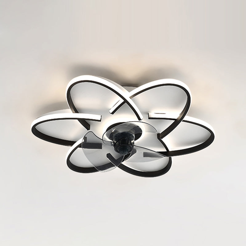 Geometric Shape Metal Ceiling Fans Modern Style Multi-Lights Ceiling Fan Lamp Fixture