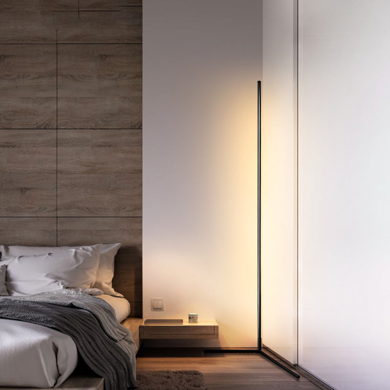 Metal Linear Shape Floor Lighting Modern 1-Light Floor Mounted Light Fixture