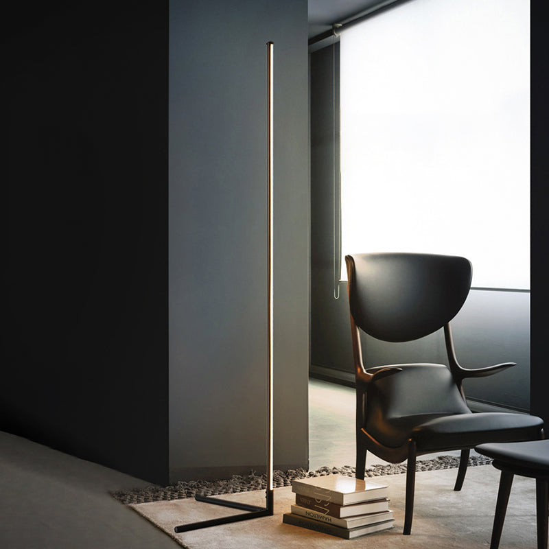 Metal Linear Shape Floor Lighting Modern 1-Light Floor Mounted Light Fixture
