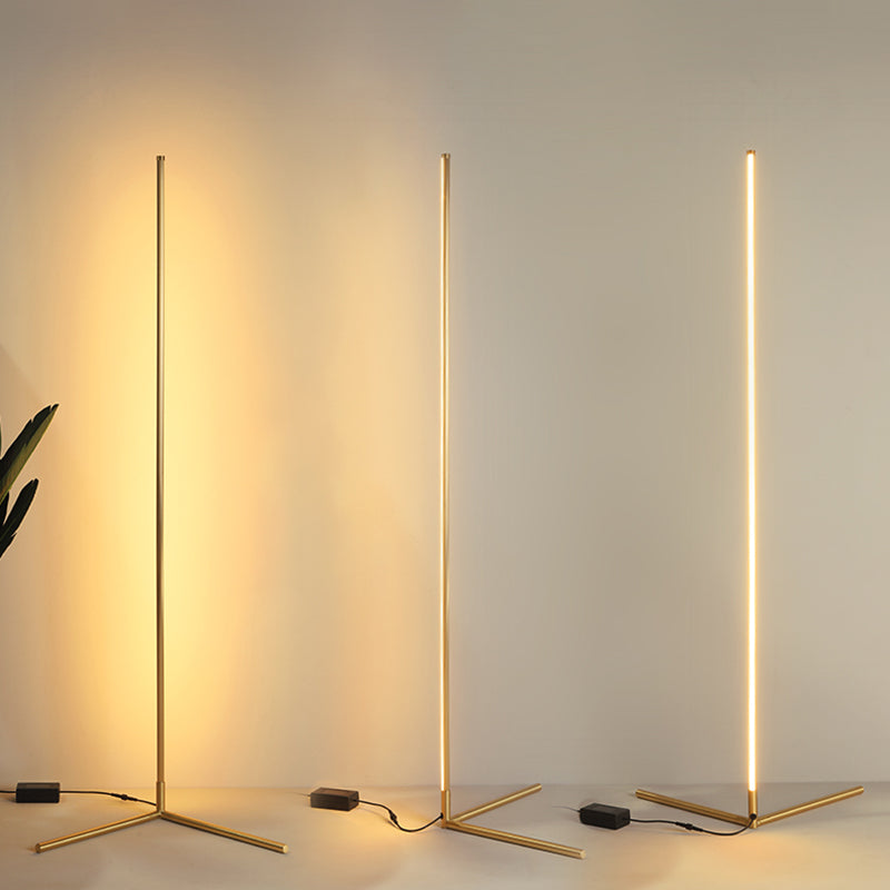 Metal Linear Shape Floor Lighting Modern 1-Light Floor Mounted Light Fixture