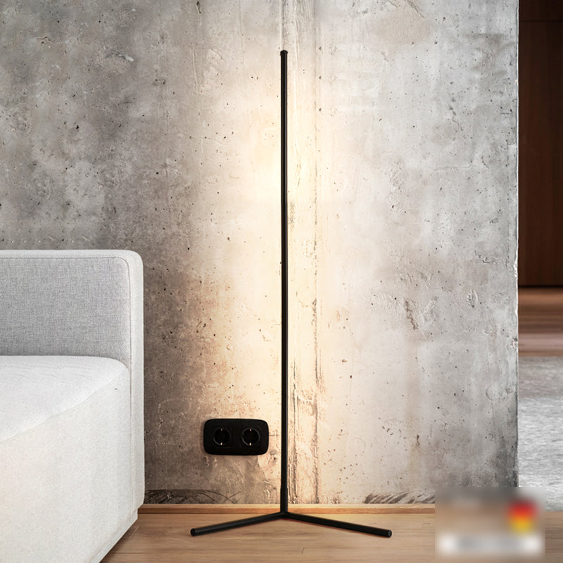 Metal Linear Shape Floor Lighting Modern 1-Light Floor Mounted Light Fixture