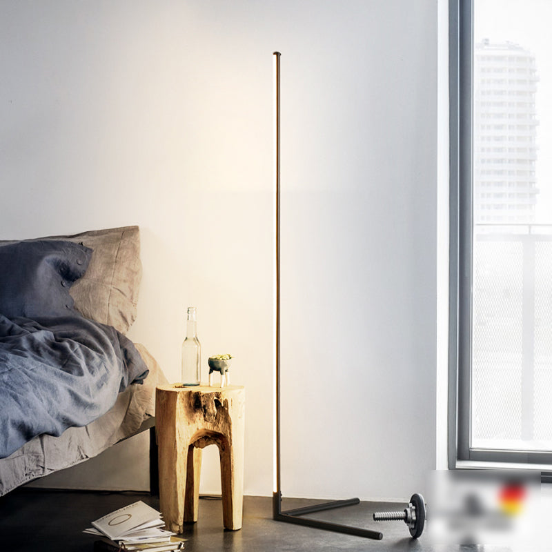 Metal Linear Shape Floor Lighting Modern 1-Light Floor Mounted Light Fixture