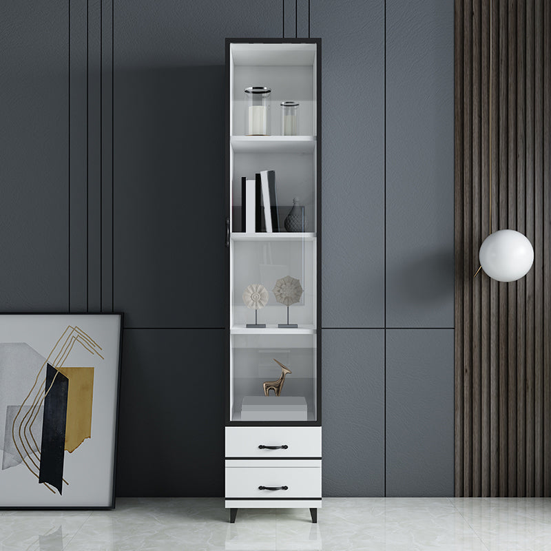 82.68"H Bookcase Contemporary Style Bookshelf With Doors for Office Home