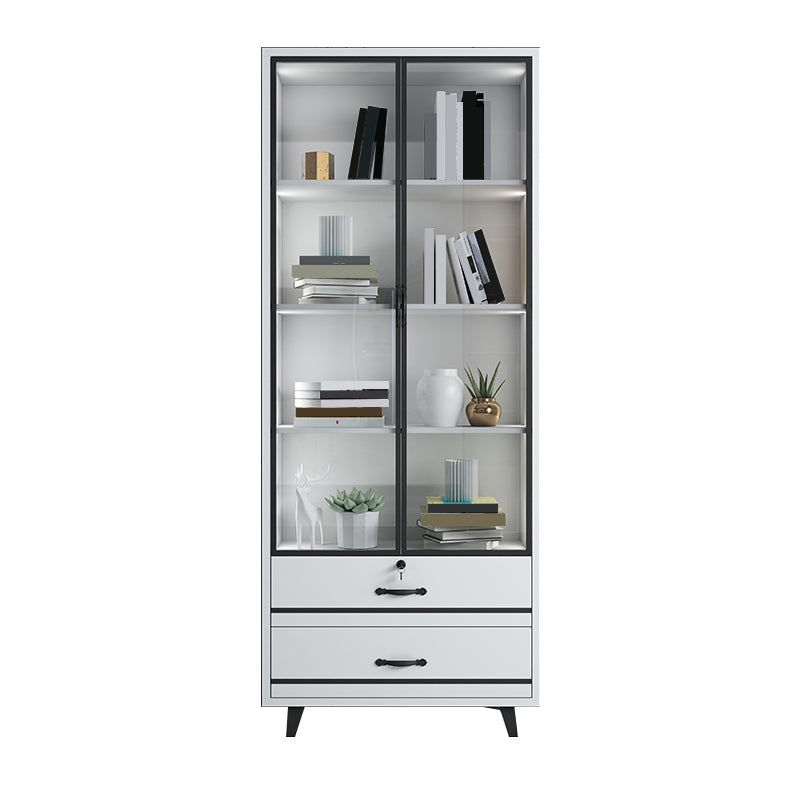 82.68"H Bookcase Contemporary Style Bookshelf With Doors for Office Home