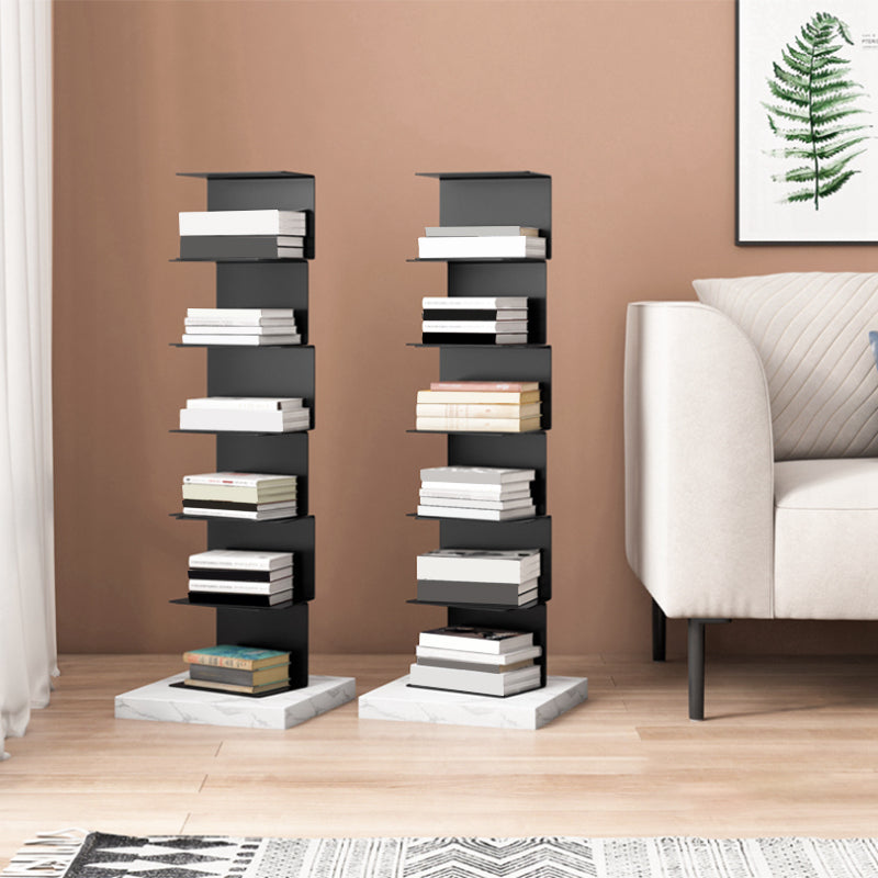 Modern Style Vertical Bookshelf Closed Back Metal Bookcase for Home