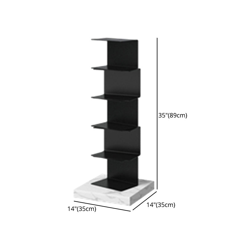 Modern Style Vertical Bookshelf Closed Back Metal Bookcase for Home