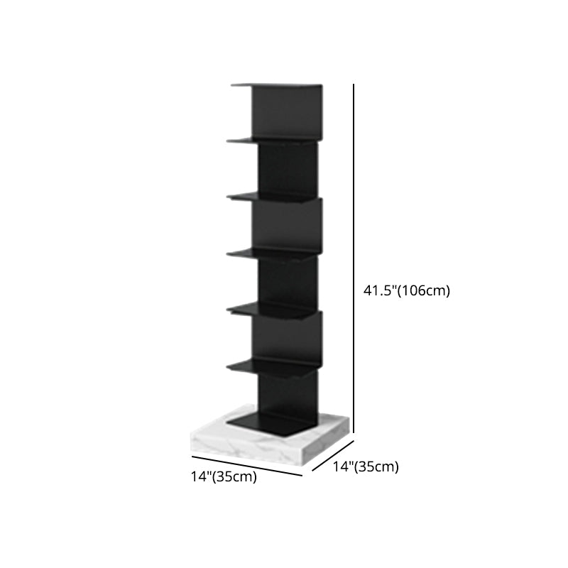 Modern Style Vertical Bookshelf Closed Back Metal Bookcase for Home