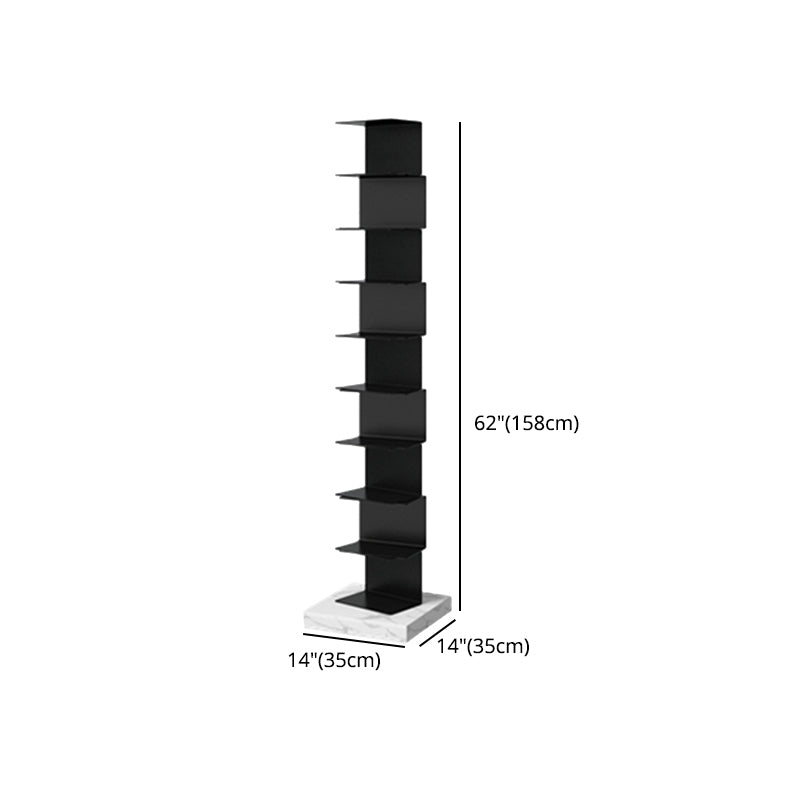 Modern Style Vertical Bookshelf Closed Back Metal Bookcase for Home