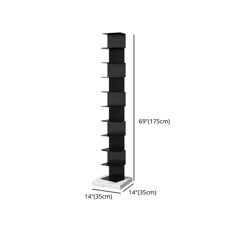 Modern Style Vertical Bookshelf Closed Back Metal Bookcase for Home