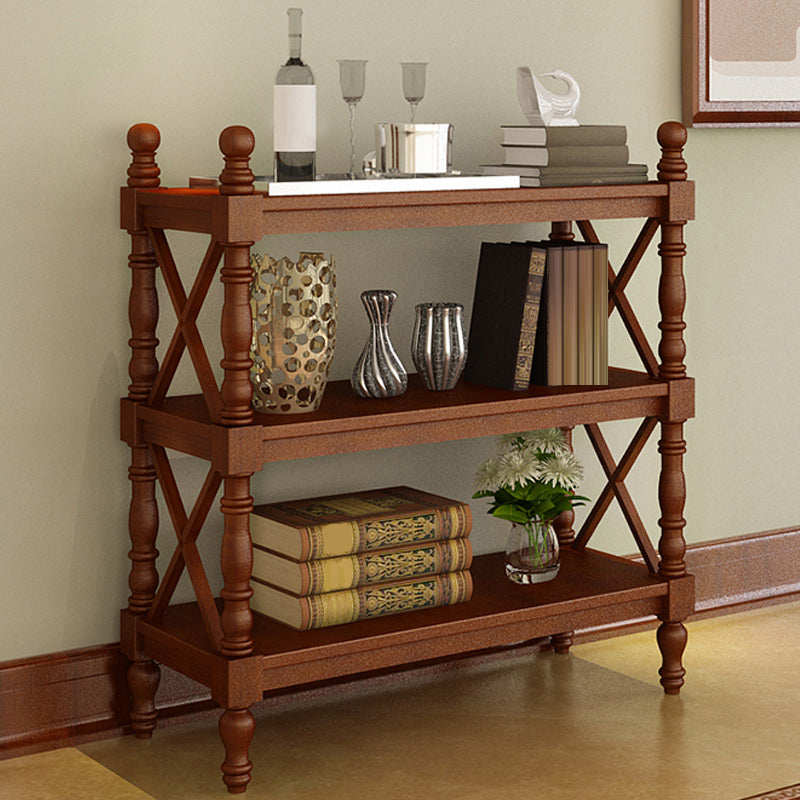 Home Office Solid Wood Bookcase Modern Etagere Bookshelf with Rectangle Shelves