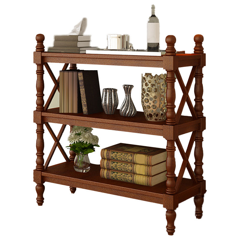 Home Office Solid Wood Bookcase Modern Etagere Bookshelf with Rectangle Shelves
