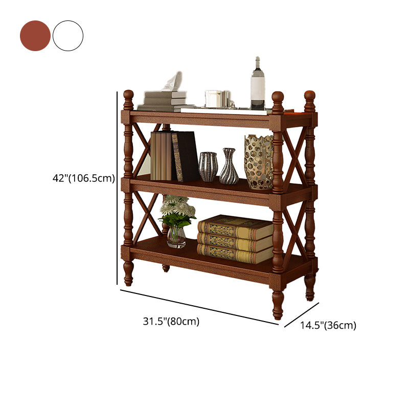 Home Office Solid Wood Bookcase Modern Etagere Bookshelf with Rectangle Shelves