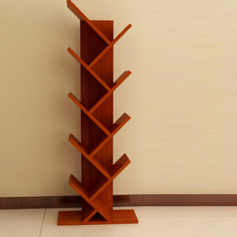 Contemporary Wood Bookcase Closed Back Bookshelf for Home Office