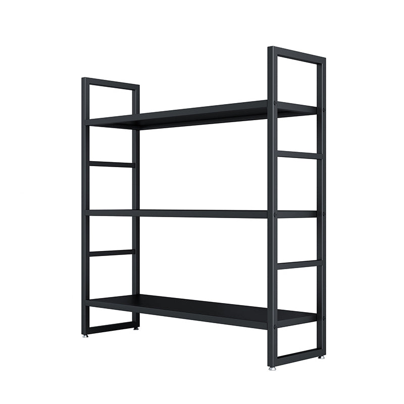 3/4/5-Shelf Iron Etagere Bookshelf Black and White Vertical Bookcase for Living Room