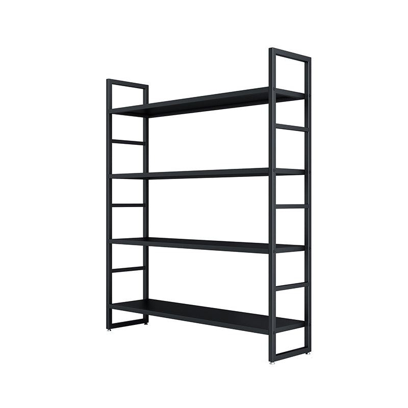 3/4/5-Shelf Iron Etagere Bookshelf Black and White Vertical Bookcase for Living Room