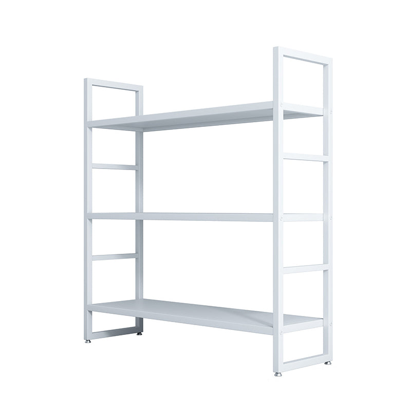 3/4/5-Shelf Iron Etagere Bookshelf Black and White Vertical Bookcase for Living Room