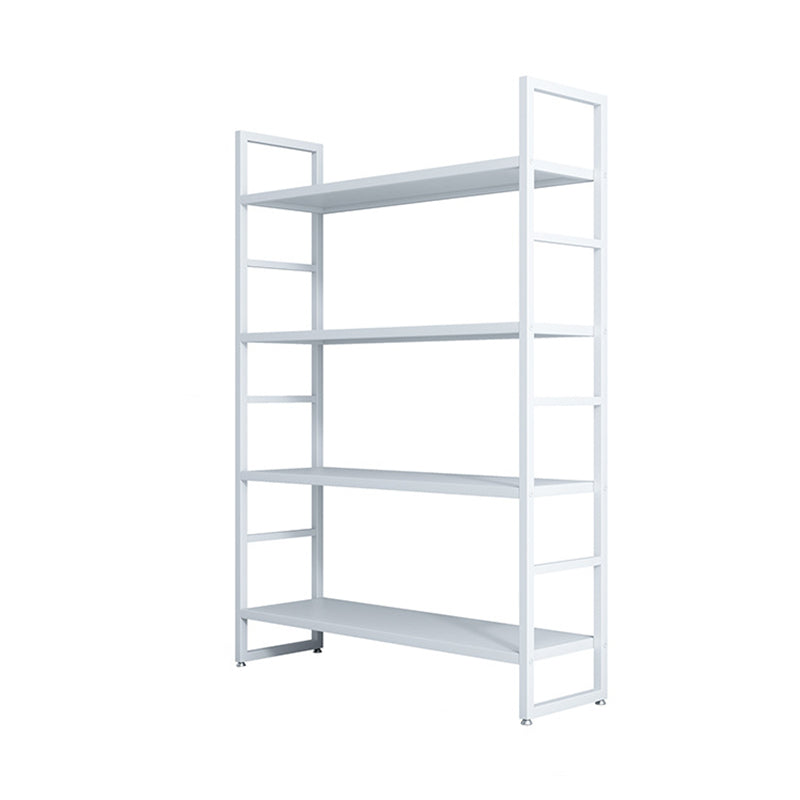 3/4/5-Shelf Iron Etagere Bookshelf Black and White Vertical Bookcase for Living Room