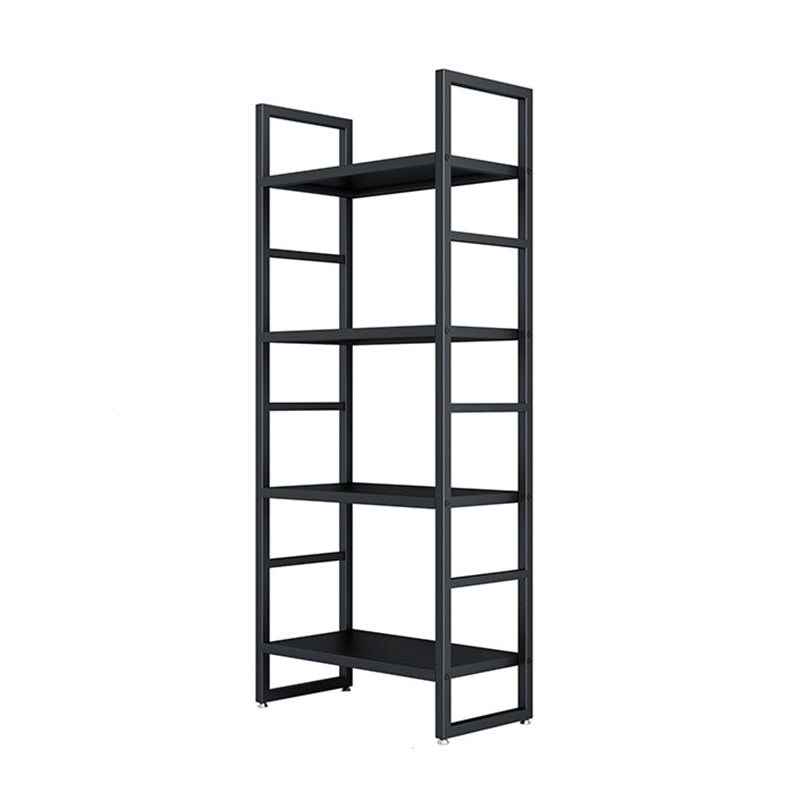 3/4/5-Shelf Iron Etagere Bookshelf Black and White Vertical Bookcase for Living Room
