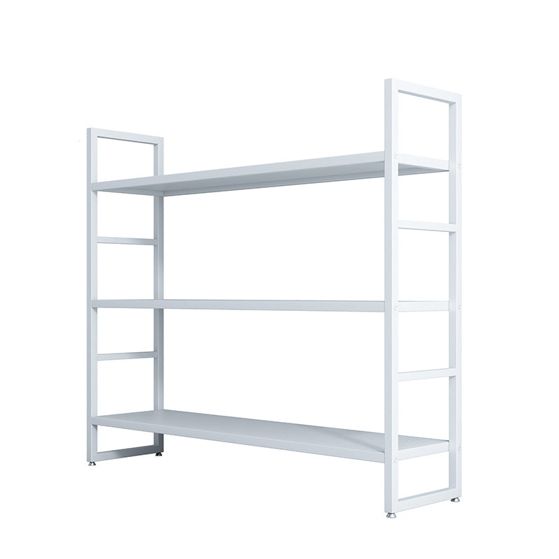 3/4/5-Shelf Iron Etagere Bookshelf Black and White Vertical Bookcase for Living Room