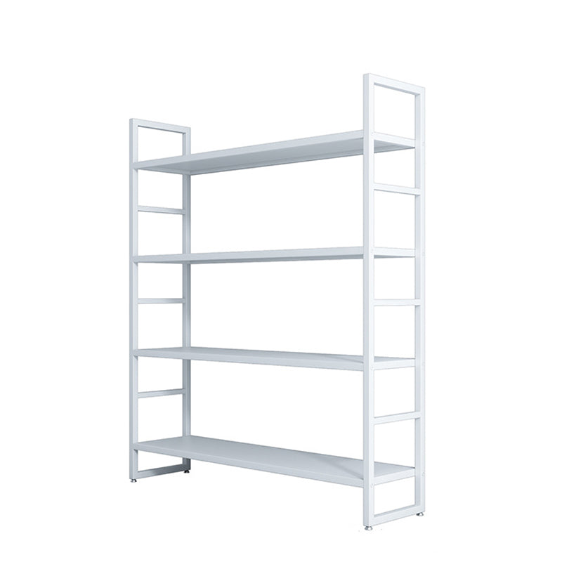 3/4/5-Shelf Iron Etagere Bookshelf Black and White Vertical Bookcase for Living Room