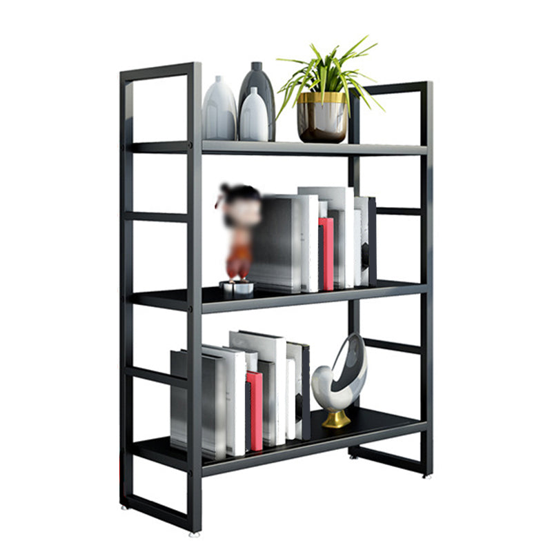3/4/5-Shelf Iron Etagere Bookshelf Black and White Vertical Bookcase for Living Room