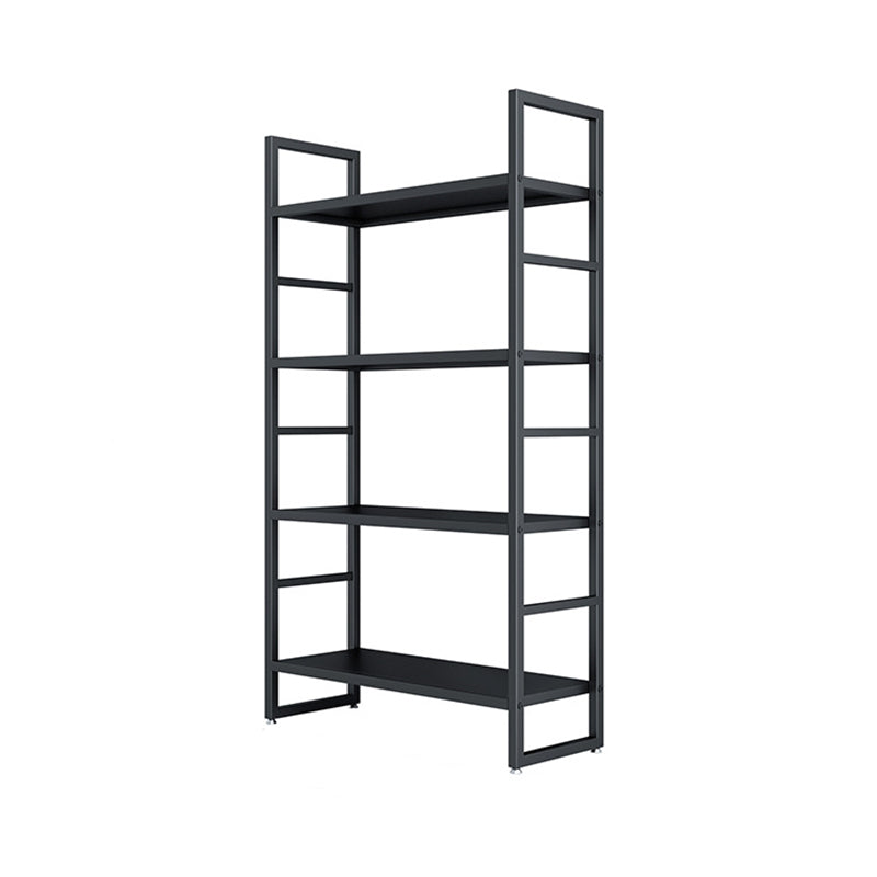 3/4/5-Shelf Iron Etagere Bookshelf Black and White Vertical Bookcase for Living Room