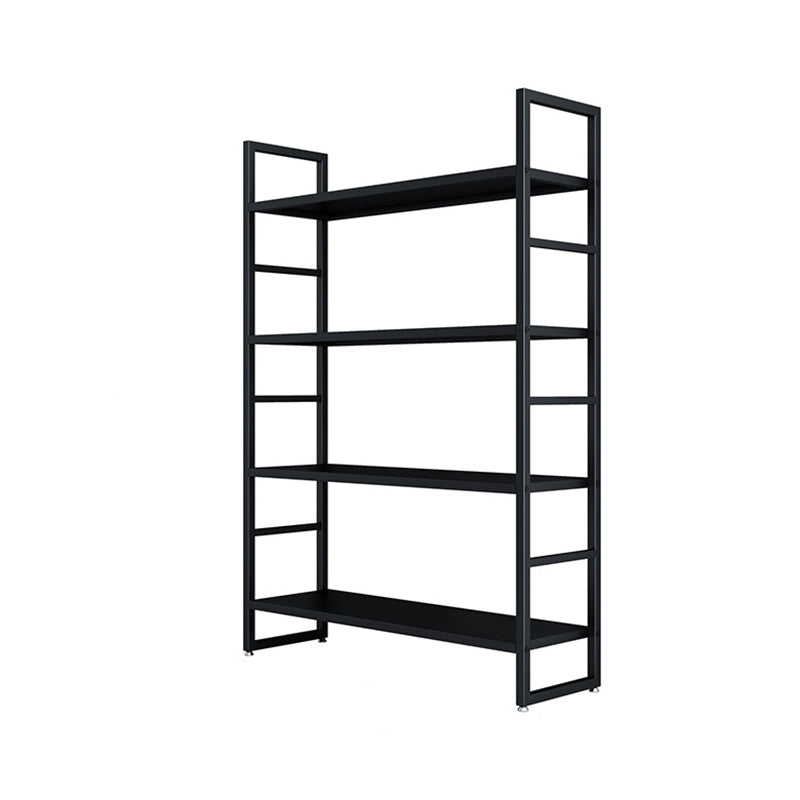 3/4/5-Shelf Iron Etagere Bookshelf Black and White Vertical Bookcase for Living Room