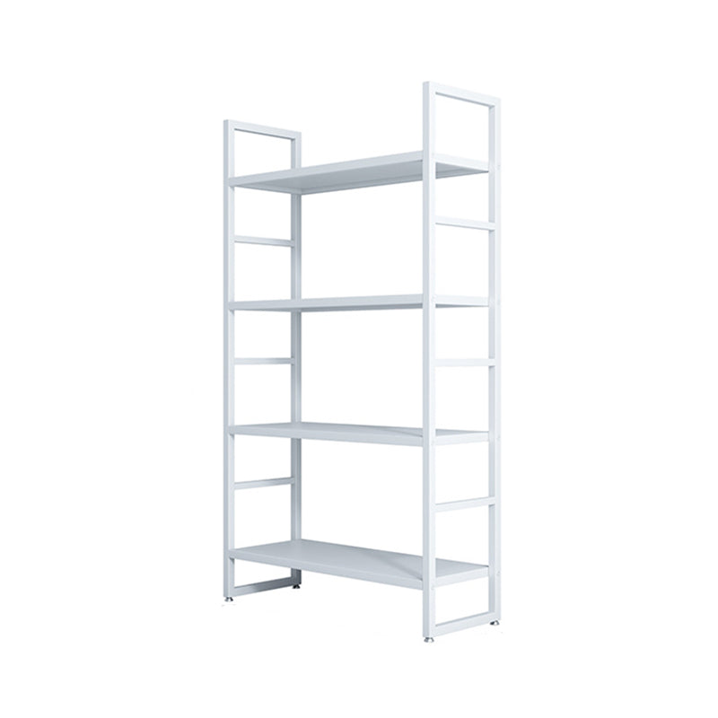 3/4/5-Shelf Iron Etagere Bookshelf Black and White Vertical Bookcase for Living Room