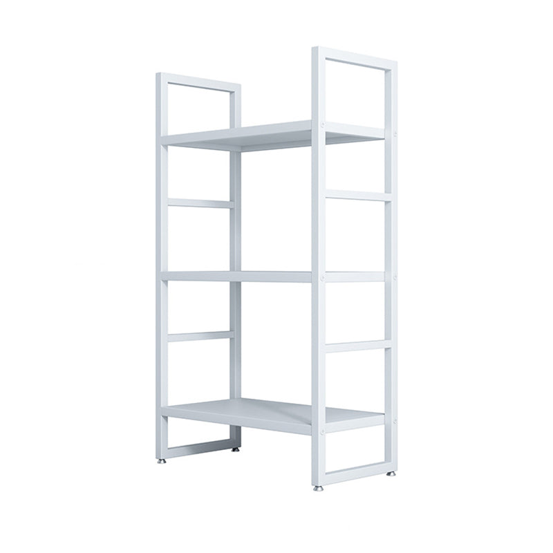 3/4/5-Shelf Iron Etagere Bookshelf Black and White Vertical Bookcase for Living Room
