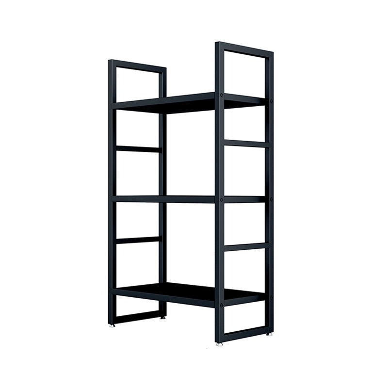 3/4/5-Shelf Iron Etagere Bookshelf Black and White Vertical Bookcase for Living Room