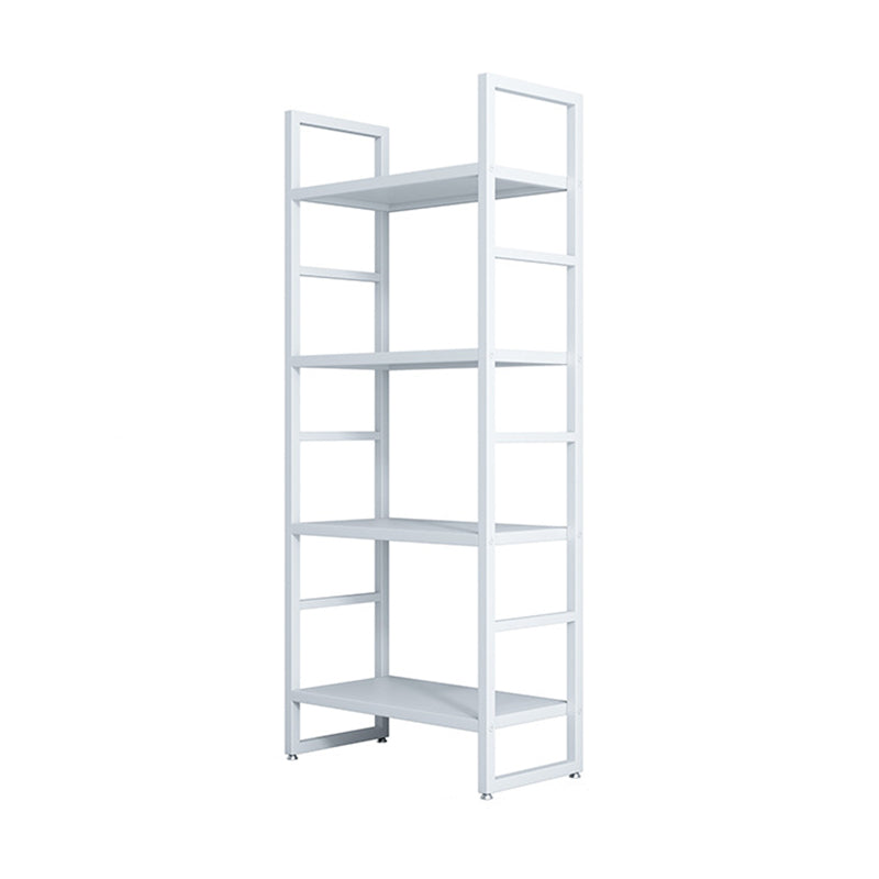 3/4/5-Shelf Iron Etagere Bookshelf Black and White Vertical Bookcase for Living Room