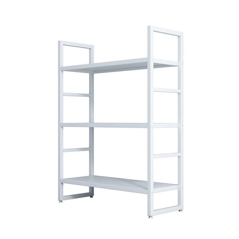3/4/5-Shelf Iron Etagere Bookshelf Black and White Vertical Bookcase for Living Room