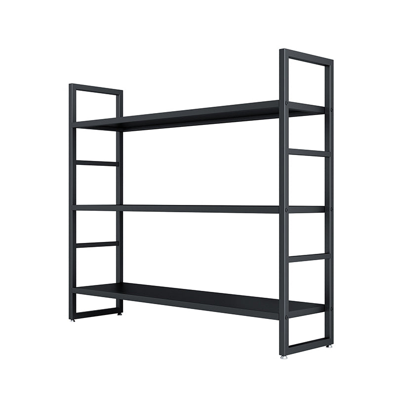 3/4/5-Shelf Iron Etagere Bookshelf Black and White Vertical Bookcase for Living Room