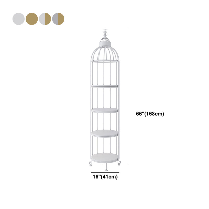 Modern Indoor Geometric Bookshelf Metal Frame Manufactured Wood Shelf Bookcase