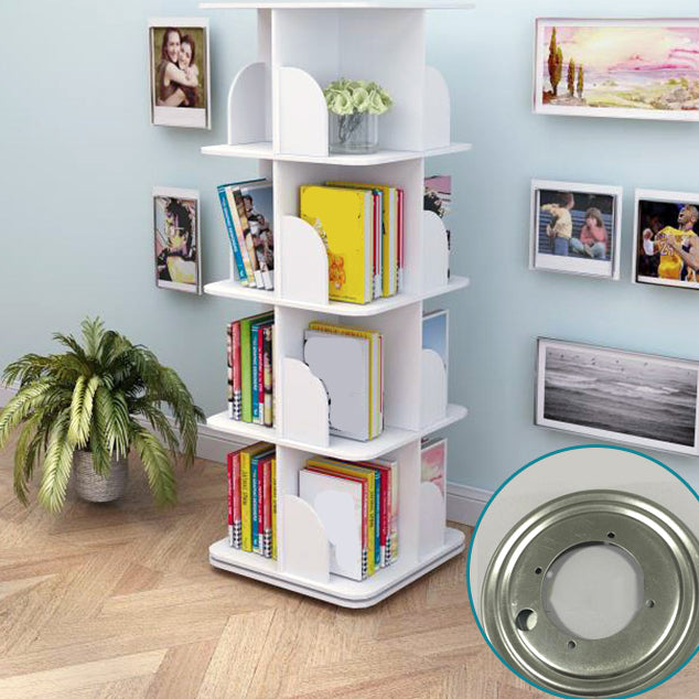 White Closed Back Bookshelf Manufactured Wood Bookcase for Living Room