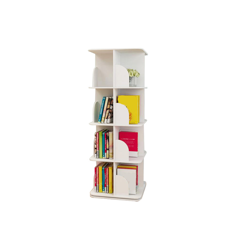 White Closed Back Bookshelf Manufactured Wood Bookcase for Living Room