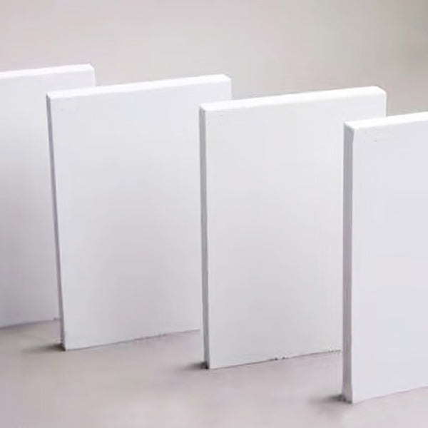 White Closed Back Bookshelf Manufactured Wood Bookcase for Living Room