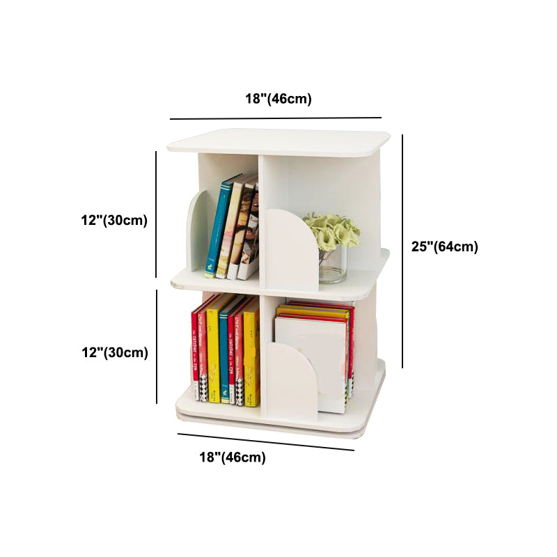 White Closed Back Bookshelf Manufactured Wood Bookcase for Living Room