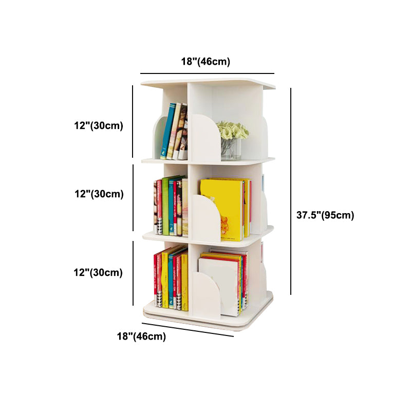 White Closed Back Bookshelf Manufactured Wood Bookcase for Living Room