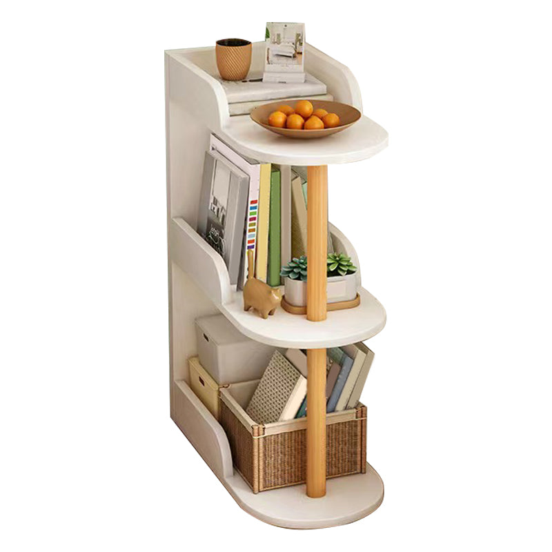 Manufactured Wood Corner Bookshelf Closed Back Vertical Bookcase for Home