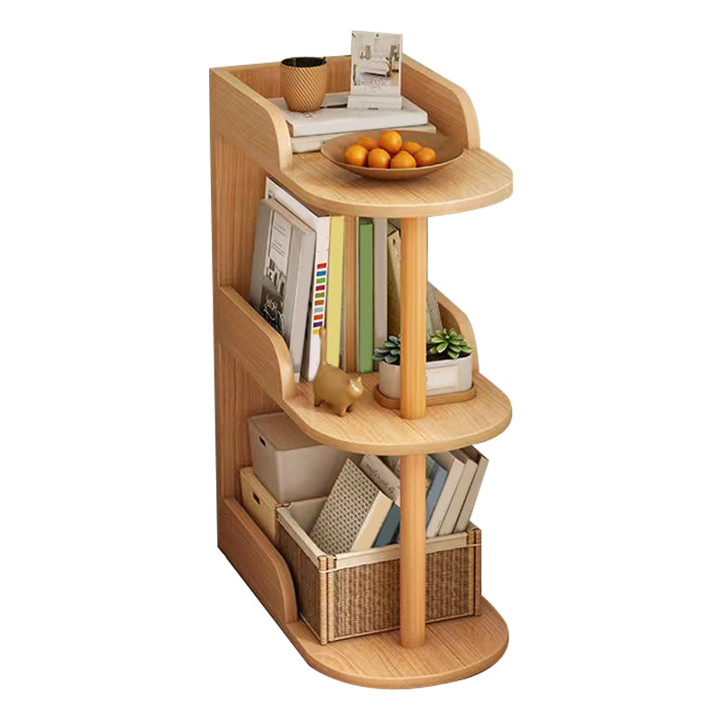 Manufactured Wood Corner Bookshelf Closed Back Vertical Bookcase for Home