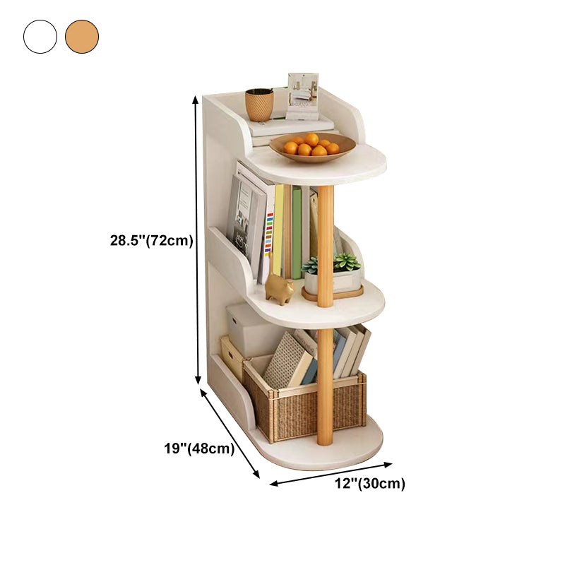 Manufactured Wood Corner Bookshelf Closed Back Vertical Bookcase for Home