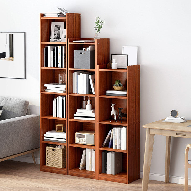 Modern Vertical Standard Bookshelf Manufactured Wood Bookcase for Living Room