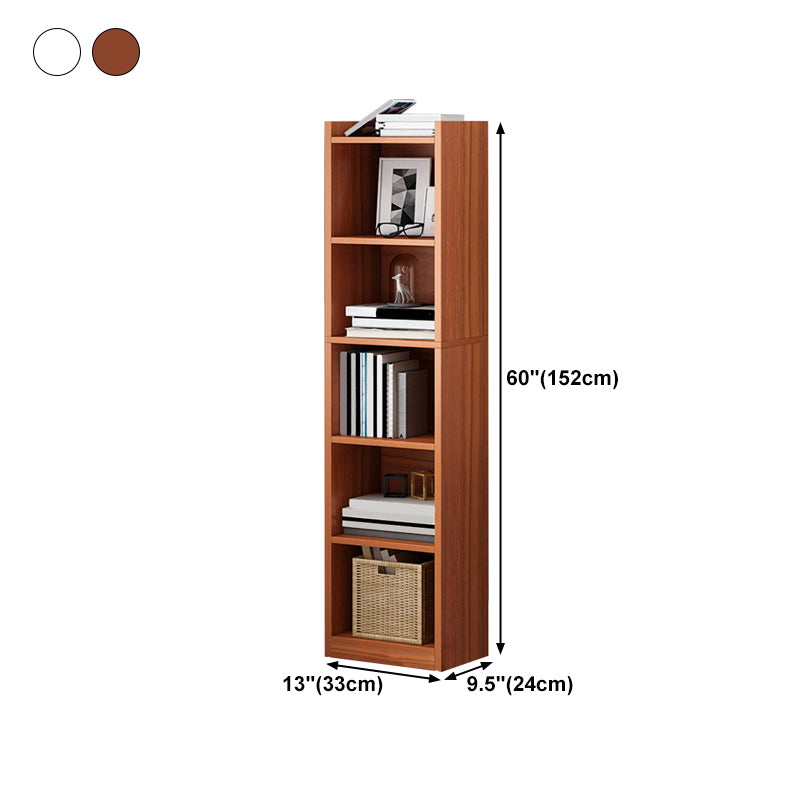 Modern Vertical Standard Bookshelf Manufactured Wood Bookcase for Living Room
