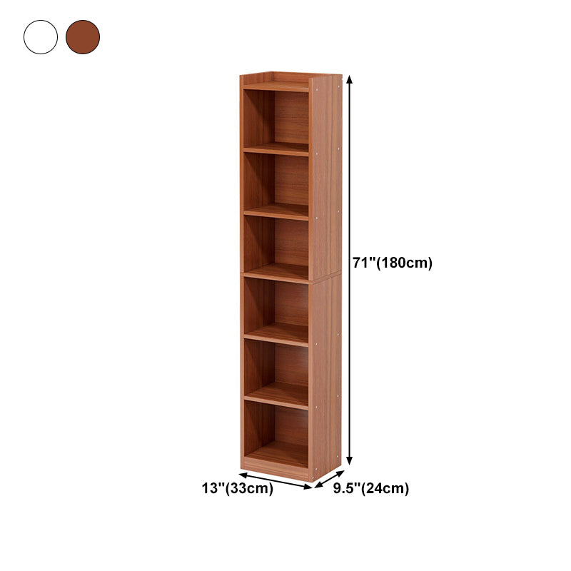 Modern Vertical Standard Bookshelf Manufactured Wood Bookcase for Living Room