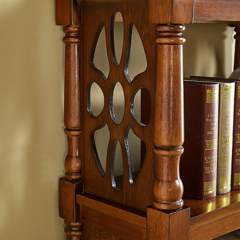 Solid Wood Bookshelf Industrial Bookcase 3-shelf Etagere With Rectangular Shelves