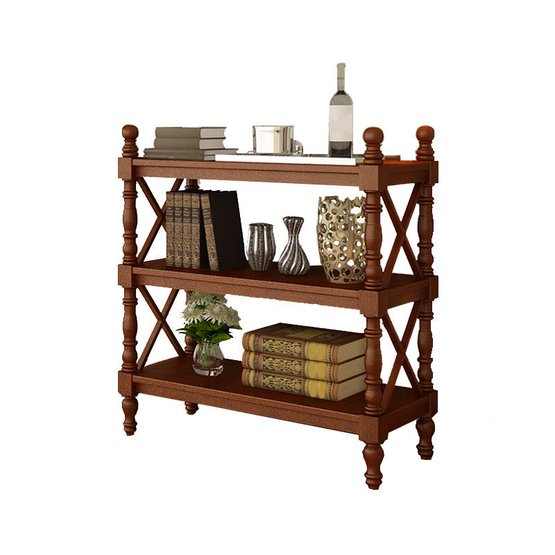 Solid Wood Bookshelf Industrial Bookcase 3-shelf Etagere With Rectangular Shelves