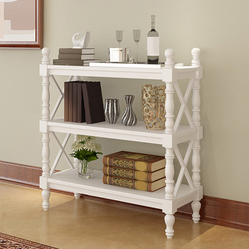 Modern Solid Wood Bookcase Home Office Bookshelf with Rectangular Shelves