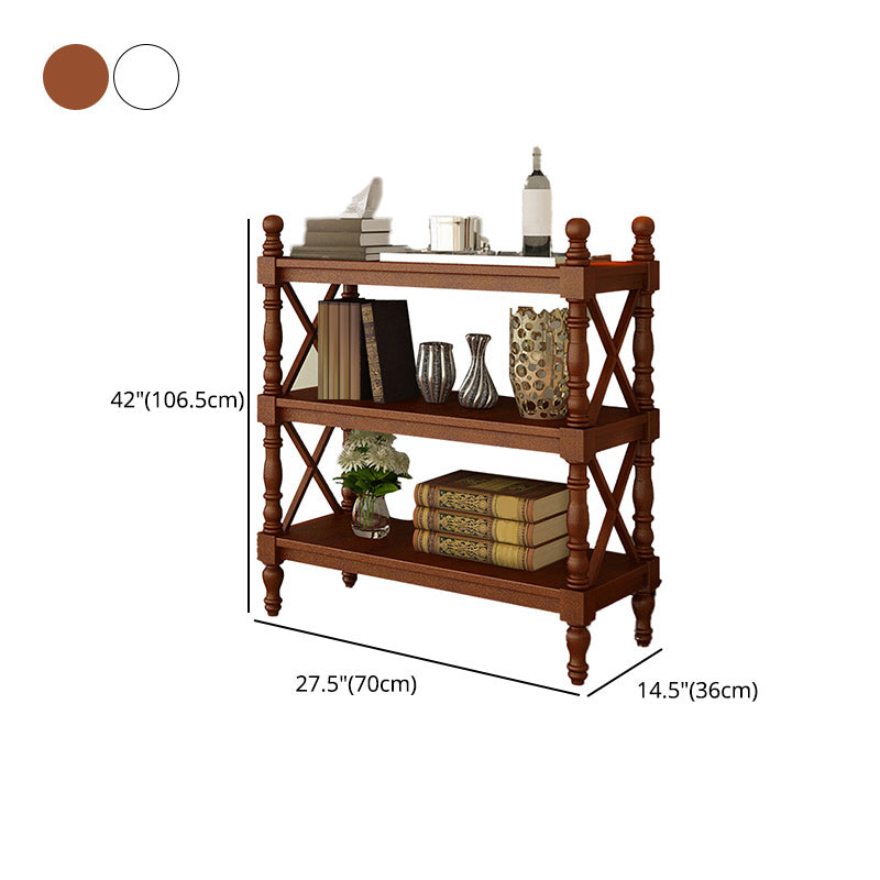 Modern Solid Wood Bookcase Home Office Bookshelf with Rectangular Shelves